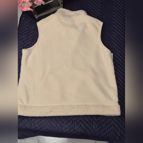Jane Ashley Sherpa Fleece Lined Vest Full Zip Women’s Size L - Picture 7 of 9